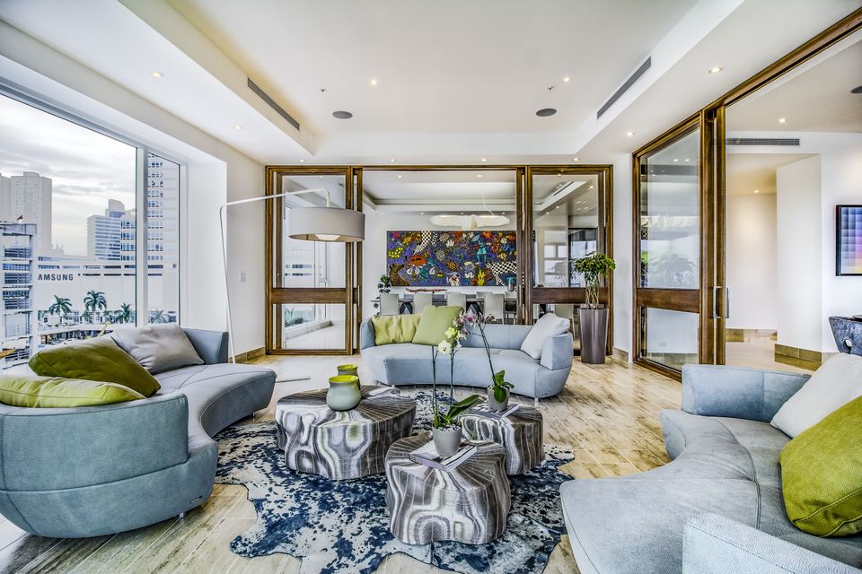 Spacious suite with large windows