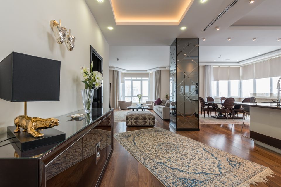 Open-plan luxury apartment with refined details